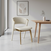 Chaise de salle à manger élégante et moderne en acier inoxydable couleur champagne et cuir microfibre pour appartement et villa