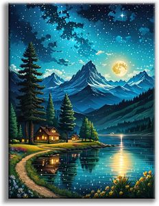 Kit de Pintura de Diamantes 5D al por Mayor - Pintura de Diamantes de <span class=keywords><strong>Paisaje</strong></span> de Cielo Estrellado con Lienzo Enmarcado para Decoración de Paredes del Hogar Personalizada - Product Image 1