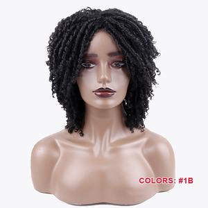 Perruques synthétiques courtes Style Dreadlocks, perruques tressées africaines pour femmes, perruques sans dentelle, vente en gros, LW-96QT - Product Image 5