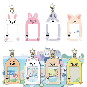 Stray Kids - Portatarjetas de visita y fotos con diseño de dibujos animados, llavero con marco y accesorio colgante 3 en 1 a la moda - Product Image 1