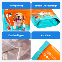 Emballage alimentaire pour animaux de compagnie OEM, sachet refermable à fermeture éclair, anti-odeur, en plastique, pour nourriture pour chiens et chats