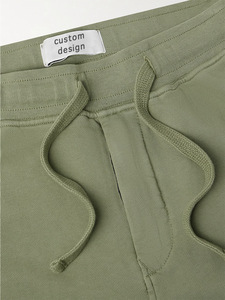 Pantalones Cortos <span class=keywords><strong>Cargo</strong></span> Color Verde Oliva para <span class=keywords><strong>Hombre</strong></span>, Mezcla de Algodón, Cintura Elástica con Cordón, Largura hasta la Rodilla, Estilo Casual para Uso Diario y Actividades al Aire Libre - Product Image 4