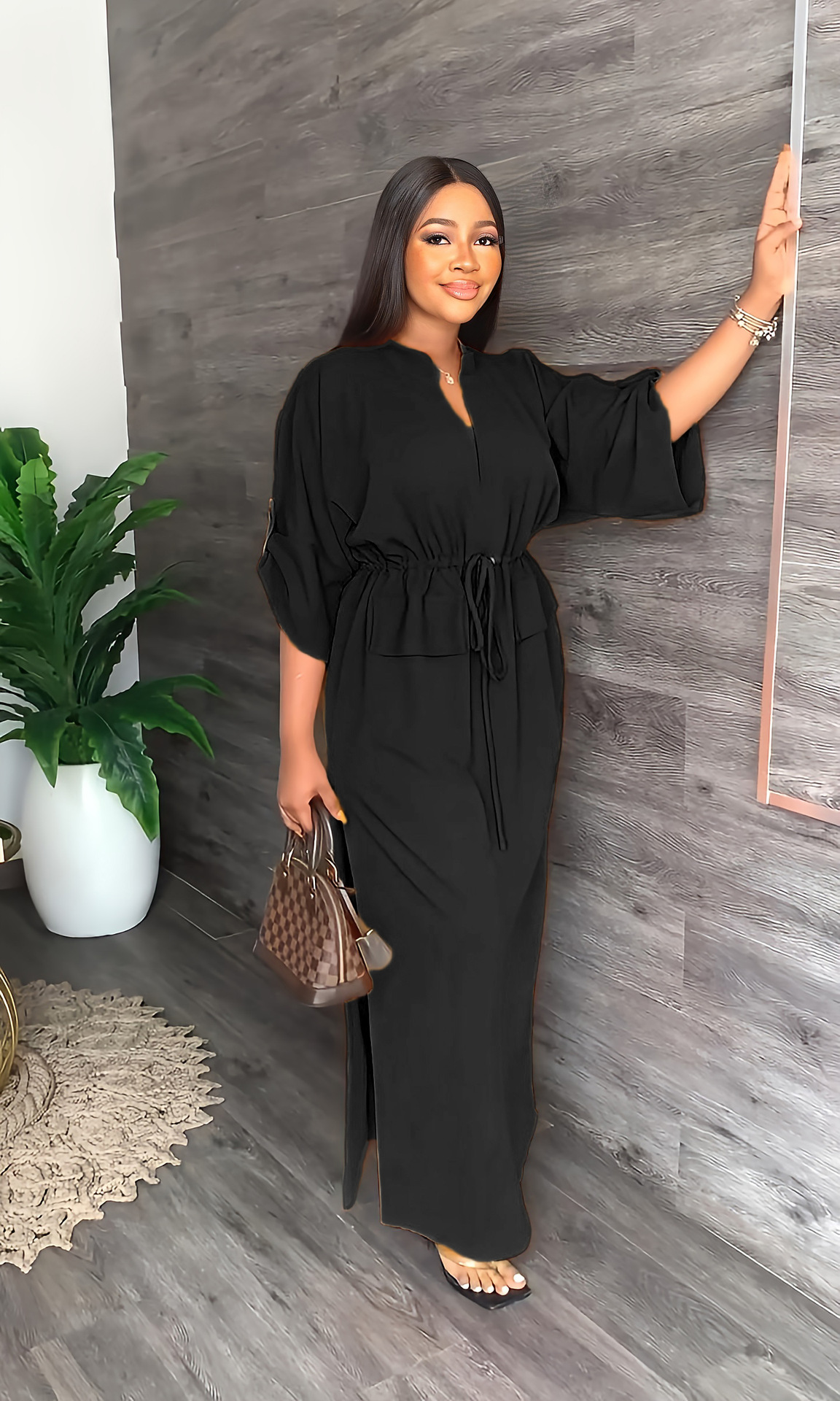 ribbed maxi dress Silk Rib Maxi Dress