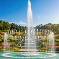 Fuente Comercial para Exteriores - Acero Inoxidable, Diseño Moderno Ecológico, Venta Directa de Fábrica para Jardín, Parque, Villa Musical