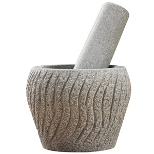 Hand Carved Stone Mortar And Pestle Bluestone Grinder Herb Spice Tools Durable Manual Garlic Crusher - Product Image 4
