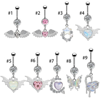 Gaby kundenspezifisches herz großartige chirurgische edelstahl-bauchnabelringe großhandel bulk navel piercing umbligo schmuck