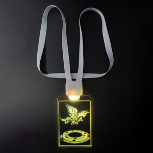 Badge lumineux en acrylique tendance, collier lumineux clignotant, porte-badge d'identification, étiquette nominative, badge LED, cordon lumineux - Product Image 1