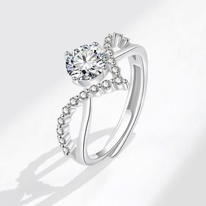 Luxury 925 Silver Plated Wedding <b>Ring</b> for Women V Design <b>Crown</b> Moissanite Diamond Zircon <b>Ring</b> Engagement Finger <b>Ring</b> - Product Image 6