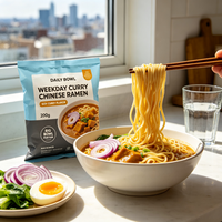 Hot Sale 200g Curry Flavor Instant Ramen Noodles Wholesale Asian Style Fried Ramen Bag OEM Halal