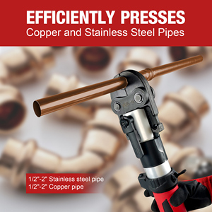 Bộ dụng cụ ép ống thủy lực điện dùng pin sạc HZT-50, dùng cho ống đồng, ống <span class=keywords><strong>PEX</strong></span> - Product Image 2