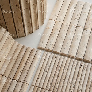 3D thiết kế travertine lồi rãnh Gạch Mosaic đá cẩm thạch cho nhà bếp backsplash gạch phòng tắm tường trang trí nội thất - Product Image 2