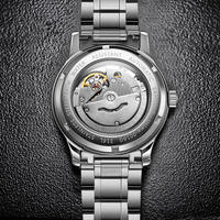 Montre mécanique automatique de luxe pour homme, cadran guilloché complexe, chiffres polis, bracelet en acier inoxydable, montre de business