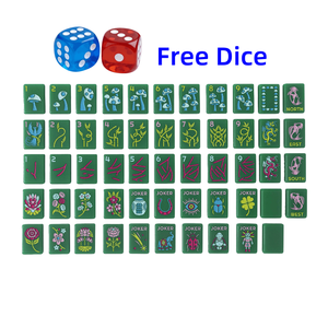 En stock: Juego de 160 fichas de Mahjong de lujo de acrílico grabado, tamaño 1.24*0.90*0.63 pulgadas, venta al por mayor, estilo americano. - Product Image 2