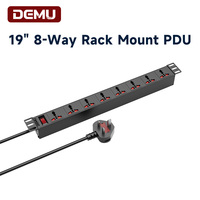Rack-PDU mit 8 Universalsteckdosen, Einzelner Schutzschalter, 13A 3250W, 1,5mm² Kabel, 2m Verlängerung, Server-Rack-Steckdosenleiste
