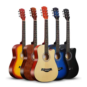 ノーロゴ卸売格安楽器バスウッド高品質38インチアコースティックギター