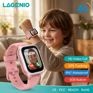 LAGENIO L46E Smartwatch con SIM, Schermo <span class=keywords><strong>1</strong></span>.8 Pollici, Posizionamento LBS+WIFI, Pulsante SOS, Fotocamera HD, Videochiamata, Orologio Intelligente 4G per Bambini 2026 - Product Image 1