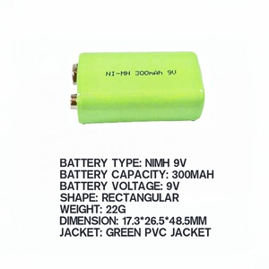 JINTION <span class=keywords><strong>NiMh</strong></span> 9V <span class=keywords><strong>300mAh</strong></span> <span class=keywords><strong>NiMH</strong></span> recarga batería <span class=keywords><strong>NiMH</strong></span> batería baterías para cámaras - Product Image 2