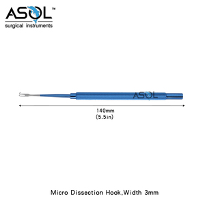 Crochet de micro-dissection à <span class=keywords><strong>double</strong></span> pointe, crochet cutané 3 mm, instruments chirurgicaux réutilisables – Vente directe usine - Product Image 2