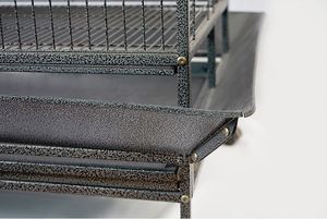 ZCSY gros bas prix luxe grand espace noir acier inoxydable métal fer perroquet canari perruche animal de compagnie <span class=keywords><strong>cage</strong></span> à oiseaux avec roues - Product Image 2