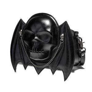 Bolsos de lujo para mujer, Punk, diseño creativo de murciélago, cabeza de Calavera, hombro, cuero <span class=keywords><strong>Diagonal</strong></span>, bolso cruzado para ataúd, Halloween - Product Image 5