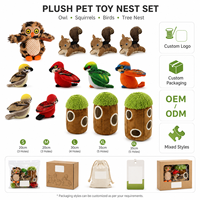 Collection de jouets en peluche pour chien « Hide and Seek » avec mini-oiseaux et animaux qui couinent pour l'entraînement en intérieur et les jeux à la maison