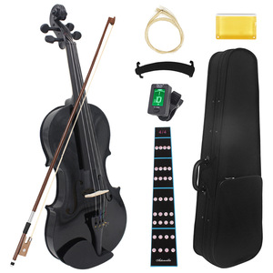 Violon en bois de tilleul <span class=keywords><strong>noir</strong></span> pour débutants, enfants et adultes, pratique, populaire, violon 4/4 - Product Image 3