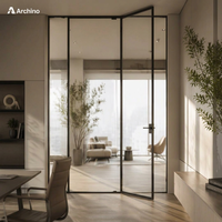 Porte de bureau moderne insonorisée en aluminium pour salle de réunion extérieure, isolation thermique, caractéristiques imperméables - Vente en gros directe usine
