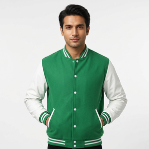Trendy Street wear <b>Men's</b> Varsity Jacket Baseball Style Bomber Jacket with Button Closure for Casual Wear <b>Mens</b> Varsity Jacket - Product Image 1