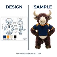 Fabricant OEM/ODM de jouets en peluche personnalisés pour mascotte sportive – Figurine de taureau en peluche avec logo EN71 CPSIA pour articles promotionnels d'équipe