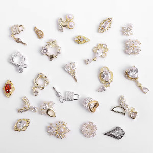 Dijes de uñas de plata cereza mariposa estrella planeta corazón arco corona plata uñas y dijes para uñas Y2K suministros de arte - Product Image 2