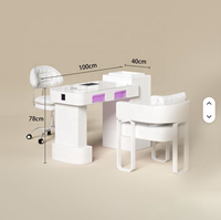 Ensemble table et chaise de manucure en marbre, aspirateur de salon de beauté, lampe de cuisson, combinaison haut de gamme