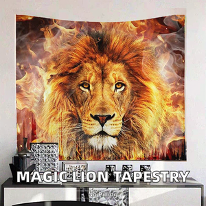 Aubusson Design Lion <span class=keywords><strong>Tapisserie</strong></span> Psychédélique Magique Tarot Tissé <span class=keywords><strong>Tapisserie</strong></span> pour Salon Chambre Nouveau - Product Image 2