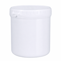 Ember Plastik Bulat Putih Food Grade 300ml 500ml 1L, Mulut Lebar, Tertutup Rapat, Wadah Bumbu, Saus, Masker, Bubuk
