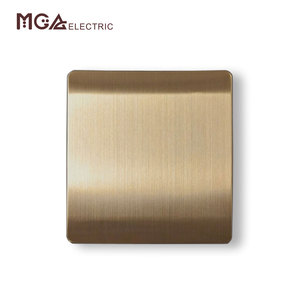 <span class=keywords><strong>MGA</strong></span> spazzolato oro retrò acciaio inossidabile decorativo 86 luce fioca interruttore quadrato Uk interruttori piatti - Product Image 1