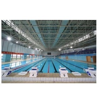 Techo de piscina prefabricado de estructura de acero ligero con construcción de gran vano