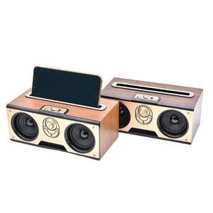 Loa không dây loa bằng gỗ với điện thoại di động đứng altavoz inalambrico hộp âm thanh di động Boombox Đôi Sừng <span class=keywords><strong>Retro</strong></span> A021 - Product Image 2