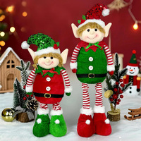 Ornement de Noël transfrontalier, Poupée Elfe à suspendre à la jambe, extensible en polyester, 30 cm, style Père Noël nordique, classique européen et américain