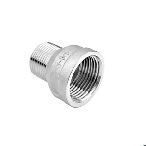 Adaptador de tubería de acero inoxidable de 1-3/4 pulgadas con rosca macho y hembra, conector de agua de igual diámetro - Product Image 1