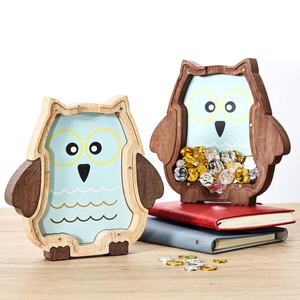 고품질 투명 나무 올빼미 저금통 (동전 보관 가능) - 친환경적이고 휴대 가능 - Product Image 4