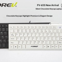 FV65S Wired Laptop Mini Chocolate Office Keyboard Keycaps Fashion Lightweight Thin Metal Typing Wholesale