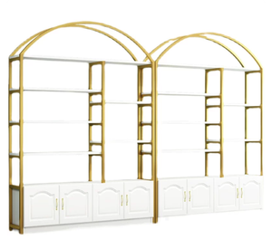 Promotion : Présentoir cosmétique doré pour salon et magasin, avec armoire intégrée, personnalisable (logo et dimensions) - Product Image 5