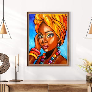 Peinture diamant 5D DIY pour la maison, motifs <span class=keywords><strong>de</strong></span> femmes noires africaines, broderie au point <span class=keywords><strong>de</strong></span> croix, mosaïque, diamants carrés AB pleine surface - Product Image 3