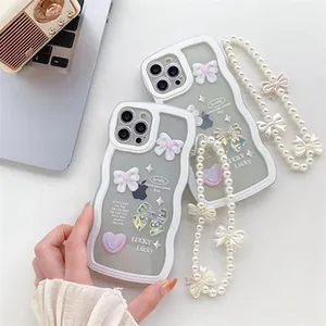 Creative Wave Side Bow All-inclusive Cell Phone Cover Shockproof Mobile Phone Cases for iPhones 14 13 12 11