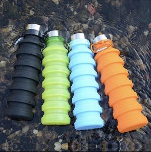 Clearance Inventory Folding Silicone 550ml Portable Sports Outdoor Water <b>Bottle</b> Camping Direct Drinking Collapsible Eco-Friendly - Product Image 4