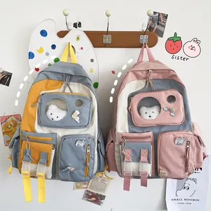 Nice New Model Fashion Girls Canvas School Backpack Large Capacity Students' School Bag For Teens