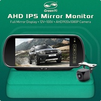 Monitor de Espejo Retrovisor para Automóvil GreenYi de 7 Pulgadas AHD 170 °   Cámara de Visión Trasera 1080P de Alta Definición con Pantalla IPS para Vehículos, 12V-30V