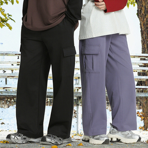 Pantalones Cargo Jogger para Hombre, Corte Recto, Holgados, con Cordón, Cintura Baja, Múltiples Bolsillos, Estilo Casual Urbano - Product Image 3