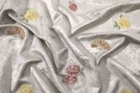 Tissu jacquard européen vintage en polyester tissé, broderie, motif rétro, revêtement PVC, rideaux, ameublement, sacs, poids moyen