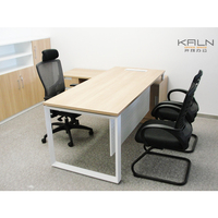 Bureau d'ordinateur en bois massif pour dirigeant/CEO/manager/superviseur, fournisseur chinois 2026, table de bureau en matériaux écologiques avec pieds en aluminium