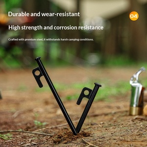 Outdoor Camping Thickened Extended Steel Stakes 20cm Heavy Duty <b>Canopy</b> <b>Tent</b> Pegs Large Ground Nails For Beach Snow Campsite - Product Image 1